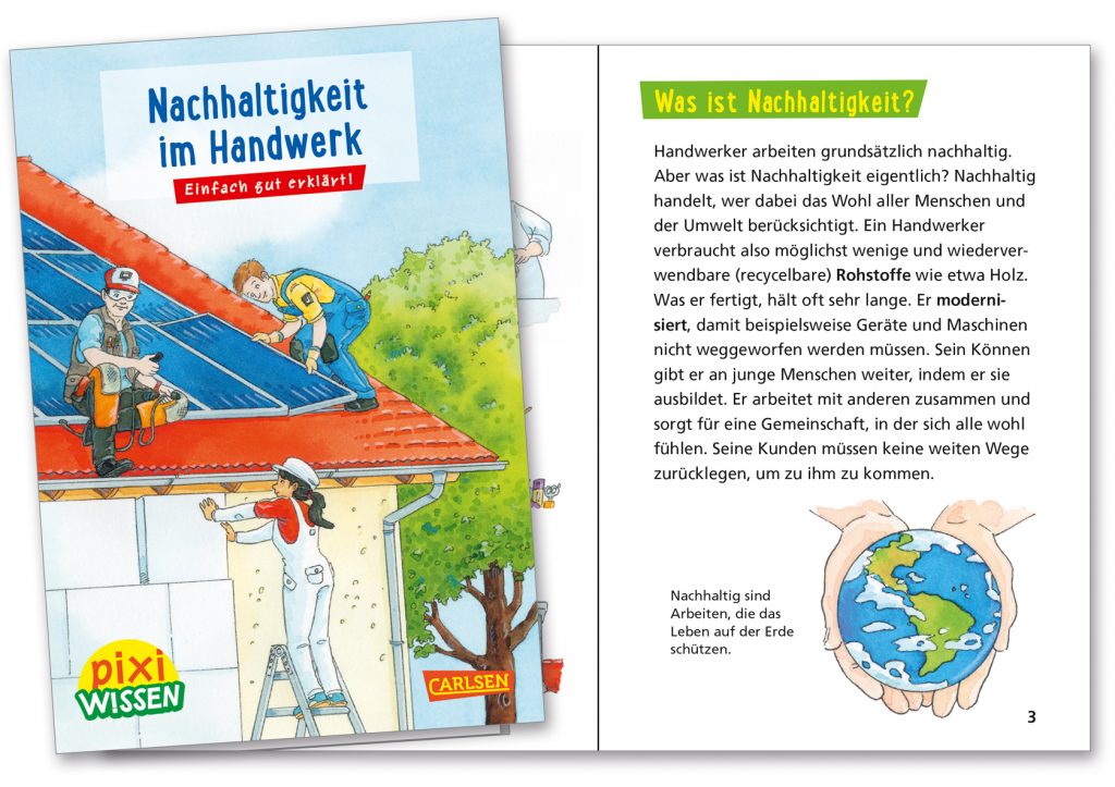 Das Pixi Wissen-Heft »Nachhaltigkeit im Handwerk«, Quelle WHKT NRW