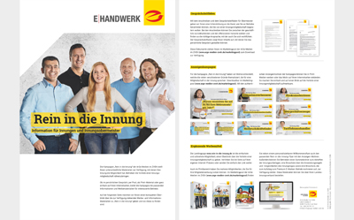 Der Übersichtsflyer stellt alle verfügbaren Materialien der Kampagne „Rein in die Innung“ vor.